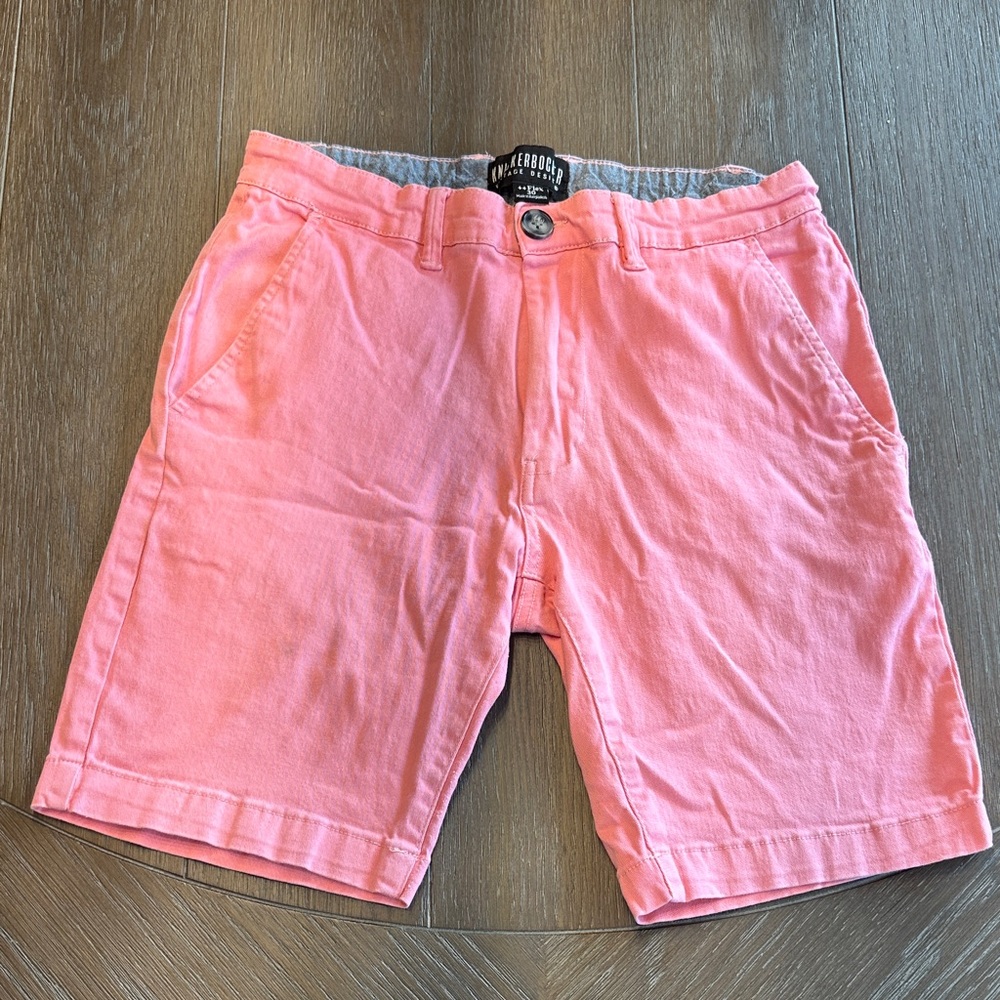 Knickerbocker Pink Men's Flat Front Chino Flex Fit Cotton/Spandex Shorts